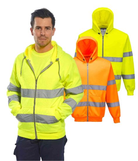 Picture of Portwest B305 Hi-Vis Zip Front Hoodie
