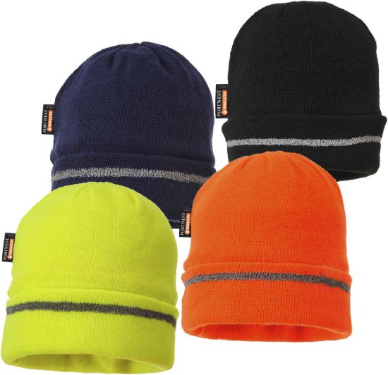 Picture of Portwest B023 Reflective Trim Knit Hat Insulatex Lined