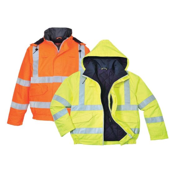 Picture of Portwest S773 Bizflame Rain Hi-Vis Anti-Static FR Bomber Jacket