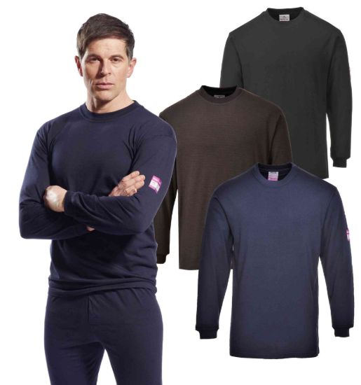Picture of Portwest FR11 Flame Resistant Anti-Static Long Sleeve T-Shirt