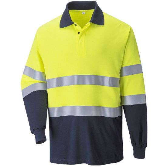 Picture of Portwest FR74 Flame Resistant Anti-Static Two-Tone Polo Shirt
