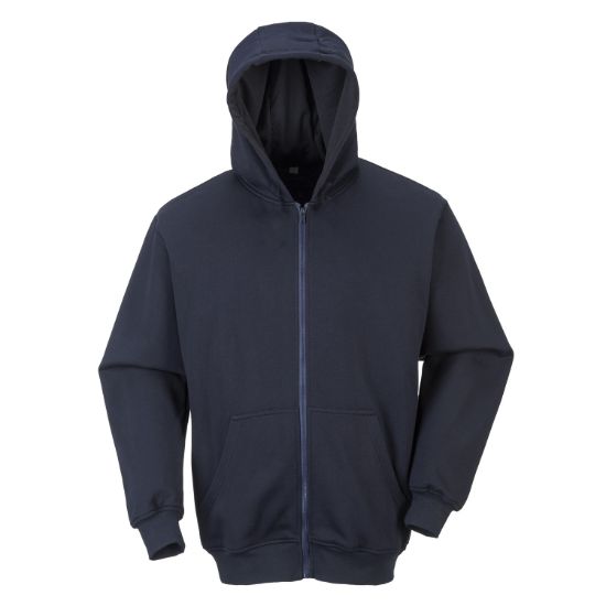Picture of Portwest FR81 FR Zip Front Hooded Sweatshirt