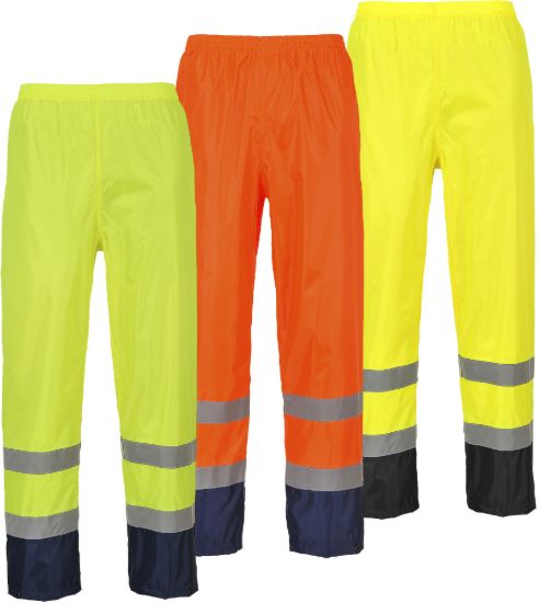 Picture of Portwest H444 Hi-Vis Classic Contrast Rain Trousers