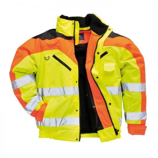 Picture of Portwest S464 Hi-Vis Contrast Plus Bomber Jacket