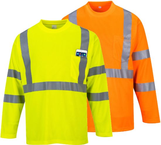 Picture of Portwest S191 Hi-Vis Long Sleeve Pocket T-Shirt