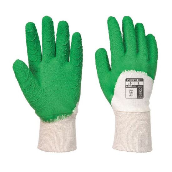 Picture of A171 Latex Open Back Crinkle Glove - White/Green