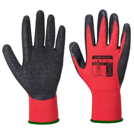 Picture of A174 Flex Grip Latex Glove - Red/Black