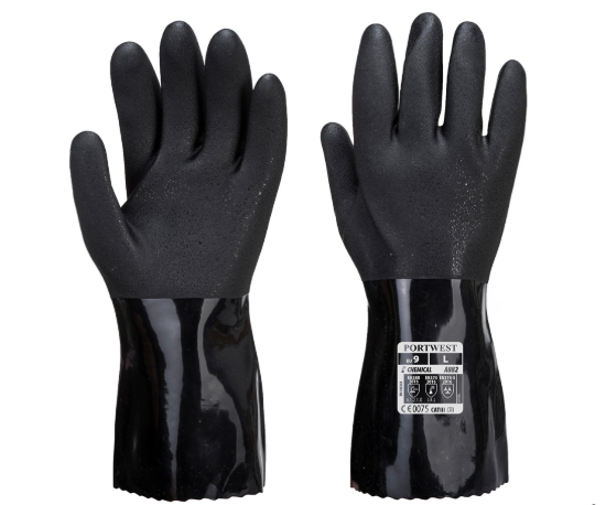 Picture of A882 ESD PVC Chemical Gauntlet - Black