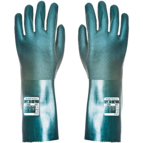 Picture of A835 Double Dipped PVC Gauntlet 35cm - Green