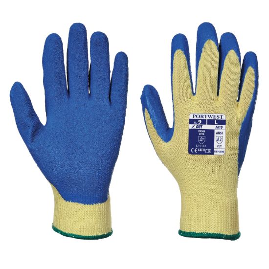 Picture of A610 LR Latex Grip Glove - Yellow/Blue