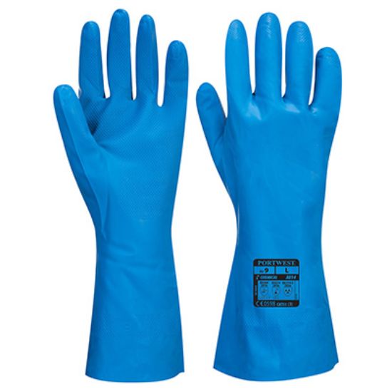Picture of A814 Food Approved Nitrile Gauntlet - Blue