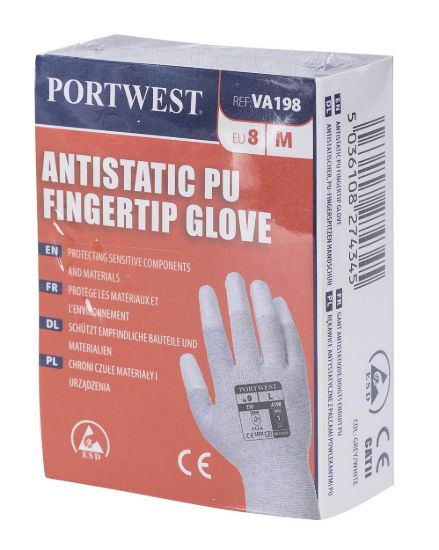 Picture of Portwest VA198 Vending Antistatic PU Fingertip Glove - Grey